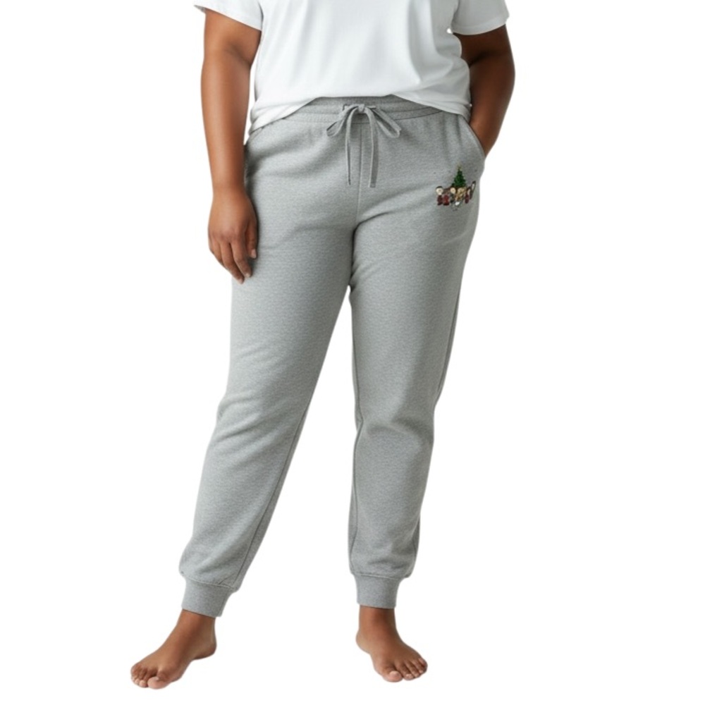 Peanuts Unisex Snoopy & Friends Graphic Pull-on Joggers Sweatpants Gray XXL NWT